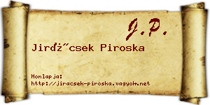 Jirácsek Piroska névjegykártya